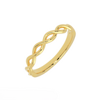 twisted rope ring in 14k yellow gold angled view
