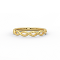 twisted rope ring in 14k yellow gold front view
