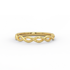 twisted rope ring in 14k yellow gold front view
