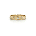 Twisted satin lab-grown diamond band in 14K gold, angled view showing the matte finish and scattered diamonds