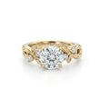 Twisted vine Lab-Grown Diamond engagement ring in 14K yellow gold, angled view showing vine band detail and diamond accents — Black Pearl of Queens