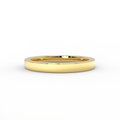 flat gold wedding band in solid 14K yellow gold – front view