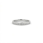 Virel Pavé Diamond Eternity Band in 14K white gold, front view showing continuous round brilliant lab diamonds pavé-set all the way around the full band