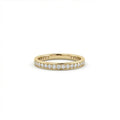 Virel Pavé Diamond Eternity Band in 14K yellow gold, front view showing continuous round brilliant lab diamonds pavé-set all the way around the full band