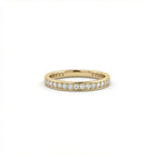 Virel Pavé Diamond Eternity Band in 14K yellow gold, front view showing continuous round brilliant lab diamonds pavé-set all the way around the full band