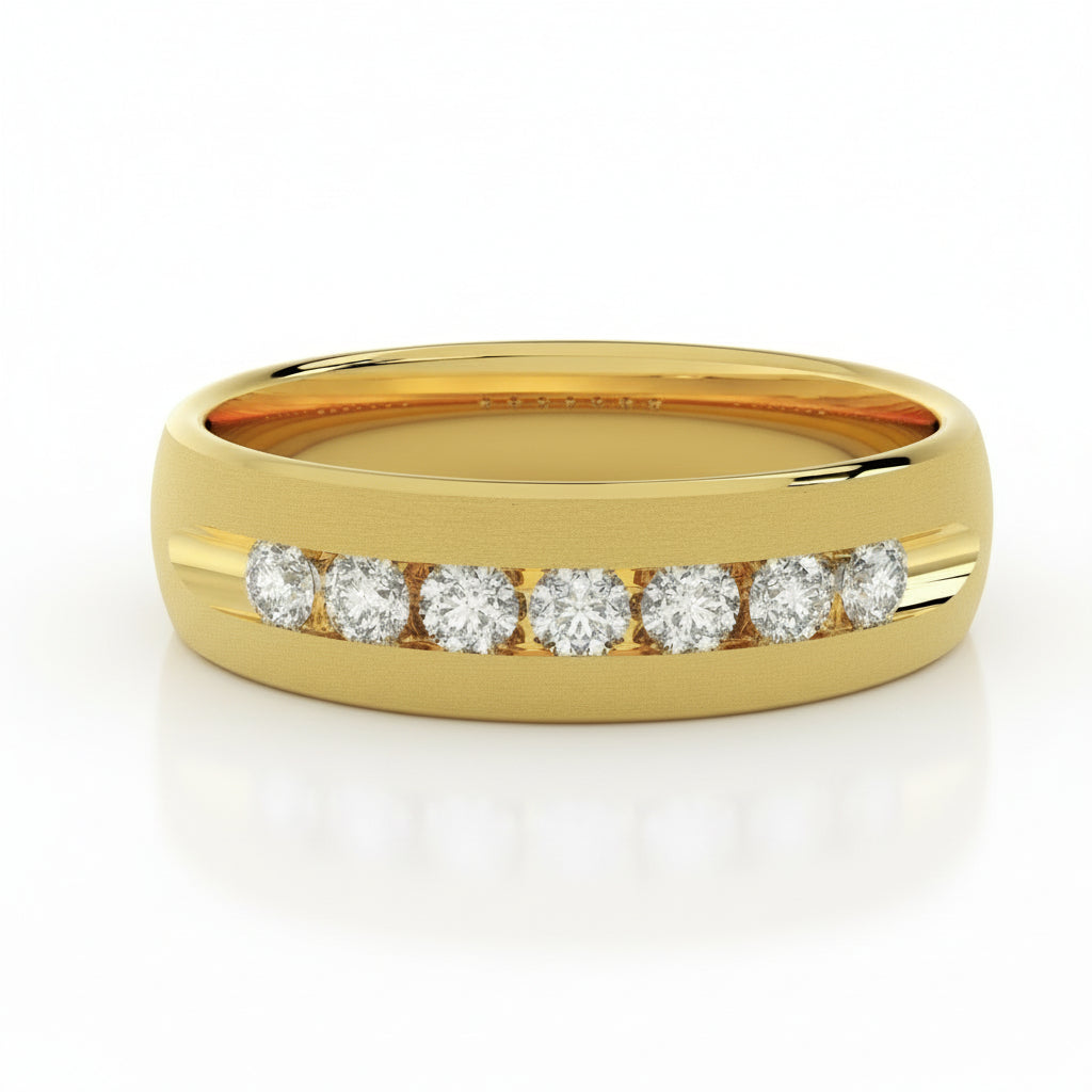 Whitestone ChannelSet men’s 6mm diamond wedding band in 14K gold